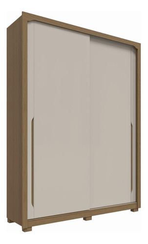 Guarda Roupa Solteiro 2 Portas Mdf Rimo Marrom Off White