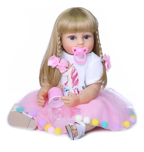 Mu eca Reborn Con Pelo Rubio De Silicona Para Beb s Realist