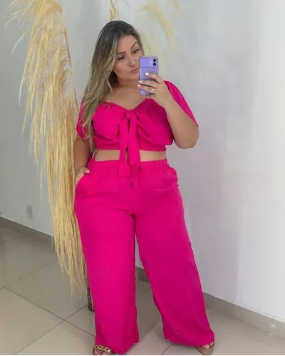 Calça pantalona para best sale gordinhas