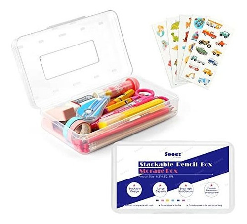 Lapicera De Lapices Transparente Con Tapa Para Niños
