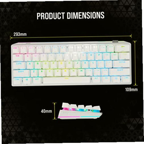 Teclado mecânico sem fio Corsair K70 Pro Mini Rgb 60
