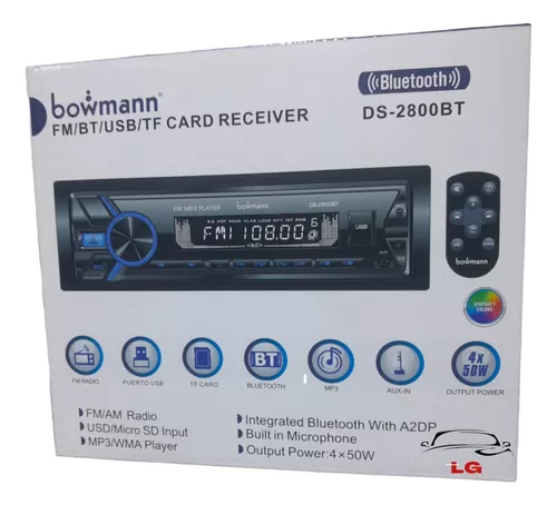 Autoradio bluetooth USBx2 FM panel desmontable 7 colores Bowmann