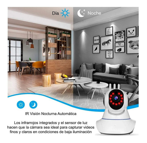 Camara Seguridad Wifi Ip360 Infrarrojo Sensor 3 Antena 1080p