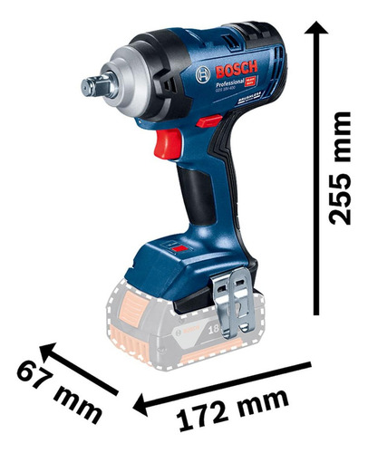 Llave de Impacto inalámbrica Bosch GDS 18V-400 18V con 2 baterías y maletín