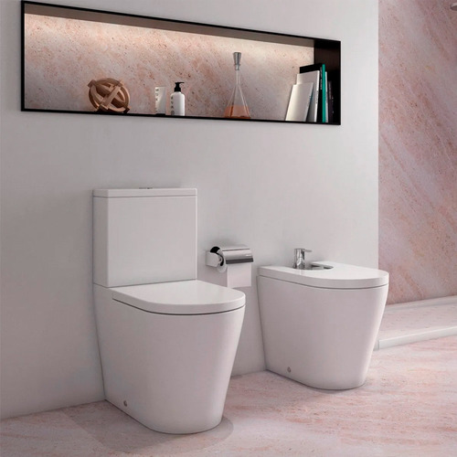 Combo Roca Inspira Inodoro Largo + Deposito De Apoyo + Bidet 1 Orificio