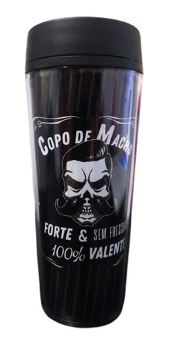 Imagem 1 de 1 de Copo Térmico Preto Masculino 350ml - Copo De Macho Forte