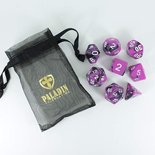 Juego De Rol Paladin, Dados Magentas Y Negros - Conjunto Dnd