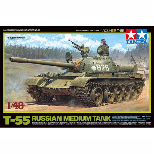 Kit De Tanque Médio Russo Soviético Tamiya 32598 Modelo T-55