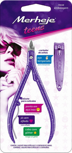 Kit -alicate Para Cutículas + Cortador De Uñas Merheje Teens