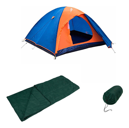 Kit Barraca Camping 4 Pessoas E Colchonete Saco De Dormir