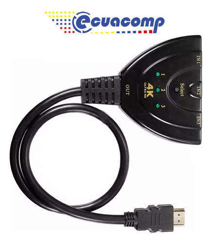 Switch De Video Hdmi 4k Delta De 3 Entradas A 1 Salida