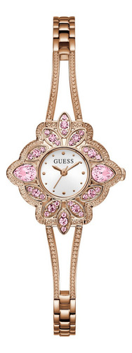 Reloj Para Dama Marca Guess Color Plata Correa Oro Rosa Bisel Oro Rosa Fondo Oro Rosa