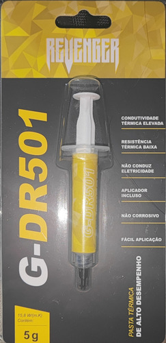 02 Pasta Termica Prata 5 Gramas Com Pazinha G-dr501 Revenger