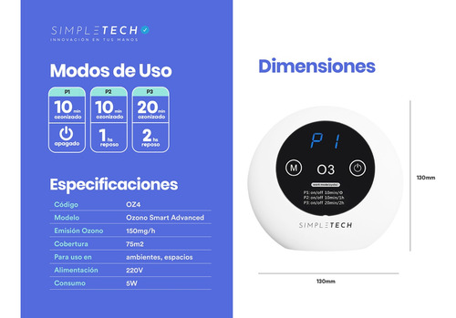 Imagen 5 de 6 de Ozonizador Purificador Oficina Indoor Aire Ambientes