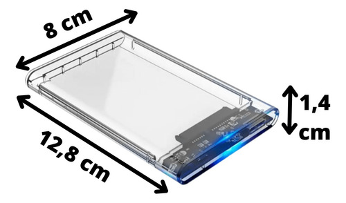 Case Gaveta Hd Sata Usb3.0 5gpbs Notebook Transparente- 206j