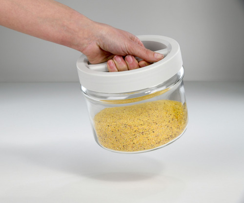 Practica Contenedor De Vidrio Con Tapa Y Agarradera De 5 Lt Color Transparente/gris