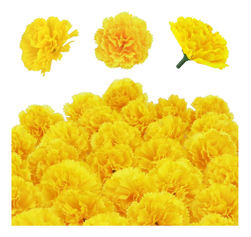 30 Flores Artificiales De Caléndula, Cabezas De Flores De De