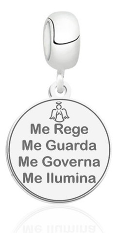 Berloque Pingente Santo Anjo Prata 925 Legítima