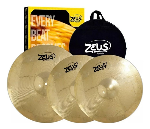 Kit Pratos Bateria Zeus Beginner Set A Hihat 13' Cr 16'