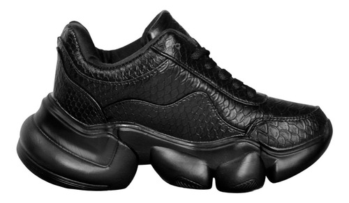 Tenis Ion Negro Plataforma Casuales Ultra Ligeros