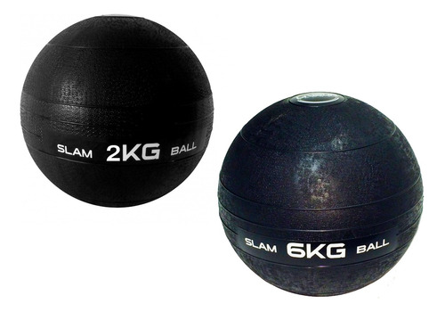 Kit Slam Ball Bola Peso Crossfit 2kg 6kg Cross Liveup Sports