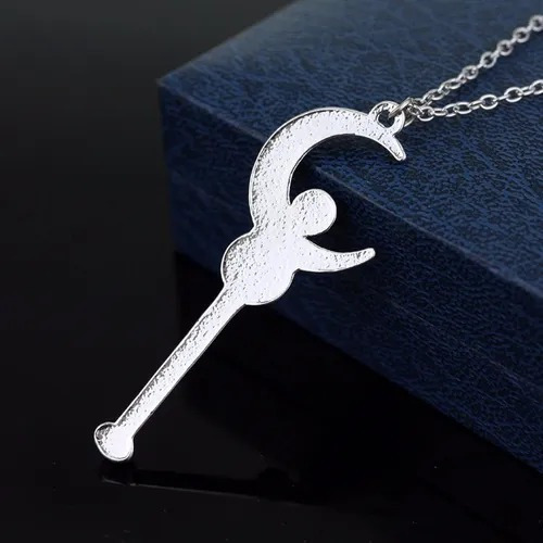 V Sailor Moon - Cetro Lunar Collar Gargantilla Color Plata.