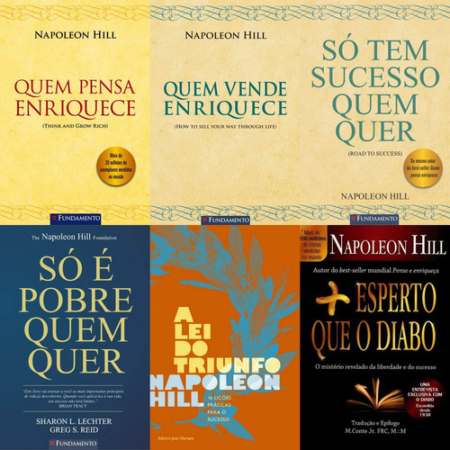 Quem Pensa Enriquece E Outros 5 Livros Napoleon Hill