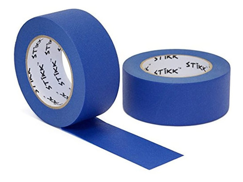 2pk 2 X 60yd Stikk Blue Painters Tape 14 Day Clean Release T