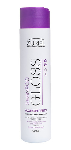 Shampoo Gloss Hd Zuriel Cosméticos 300ml Loiro Perfeito