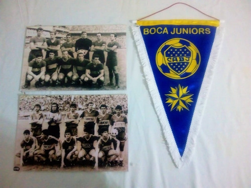 Banderin Boca Juniors Mas Dos Fotos Formaciones 65 Y 90