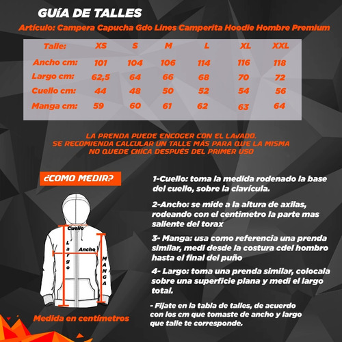 Imagen 2 de 2 de Campera Capucha Gdo Lines Camperita Hoodie Hombre Premium