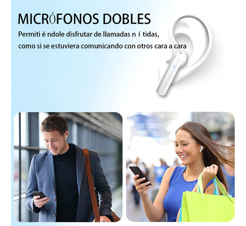 Audífonos Bluetooth V5.0 Auriculares Inalambricos Earbuds Color Blanco