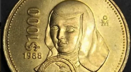 Moneda Mexicana De $1000 Pesos, Juana De Asbaje, Año 1988.