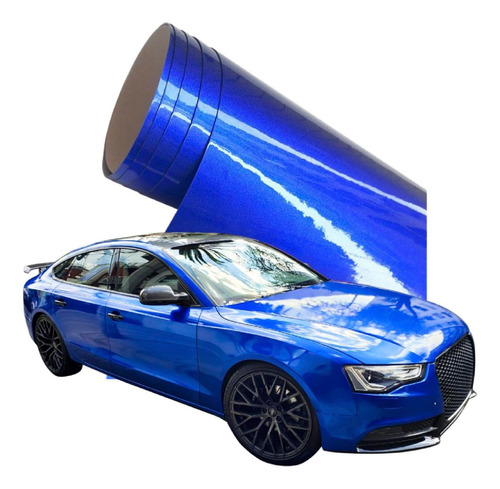 Vinil Automotriz Azul Glossy Candy Autoelite 1 Metro X 1.52