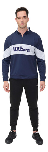 Sudadera Deportiva Wilson Con Franja Gris Para Hombre
