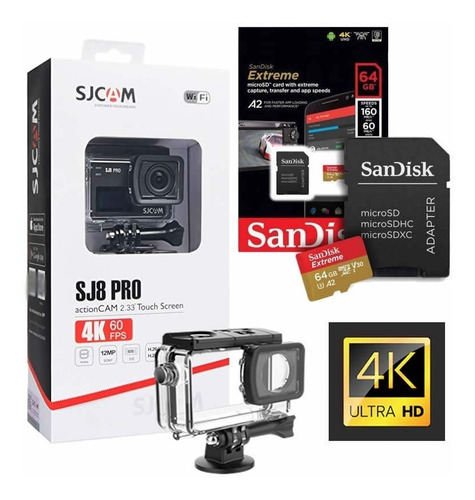 Câmera Sjcam Sj8 Pro Wifi Original Full Set + 64gb Extreme