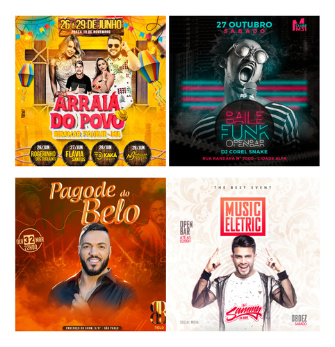 Pack +70 Flyers Para Festas E Eventos - Editáveis Em Psd
