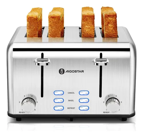 comprar  Tostadora Aigostar De 4 Rebanadas Con Ranura Ancha De 1.6  