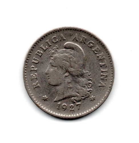 Moneda Argentina 10 Centavos 1927 Niquel