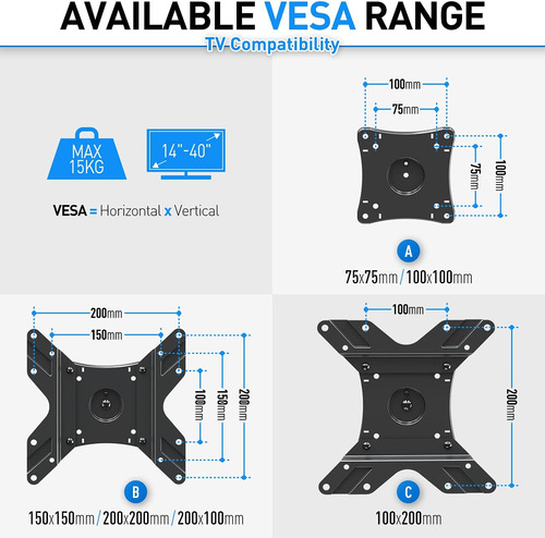 Soporte De Pared Para Monitor De Tv Mountup Con Certifica...