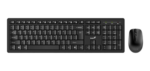 Imagen 1 de 5 de Kit de teclado y mouse inalámbrico Genius KM-8200 Inglés US de color negro