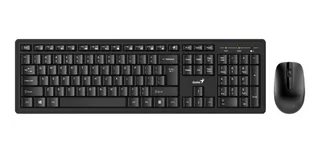 Kit de teclado y mouse inalámbrico Genius KM-8200 Inglés US de color negro