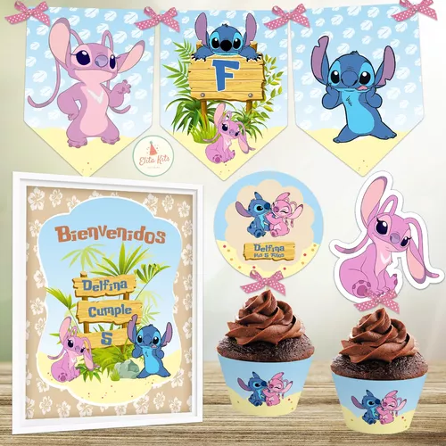 Kit Imprimible Stitch Y Angel Decoración Cumpleaños Candy