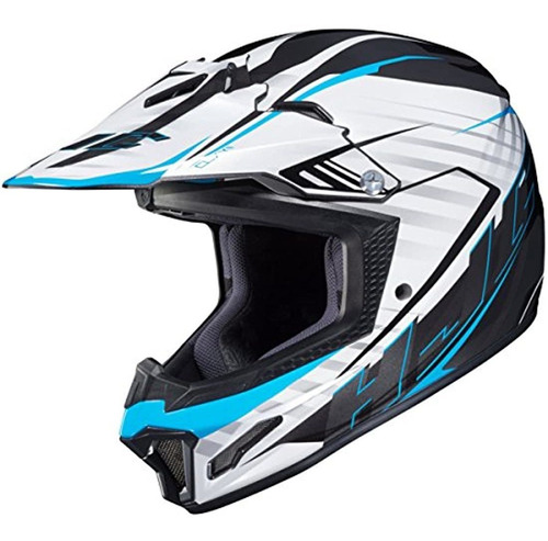 Casco De Moto Talla S, Color Blanco-negro-azul, Hjc Helmets
