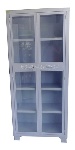 Imagen 2 de 6 de Gabinete Universal Blanco Puertas Con Cristal Anaqueles