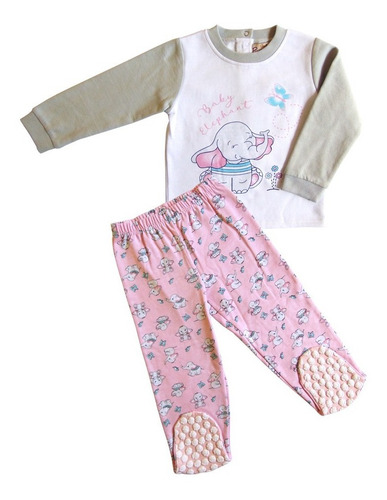 Pijama De Franela Rosa Elefante