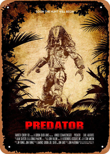 Unidwod Predator Pop Movie Letrero Metal Vintage Para Hogar