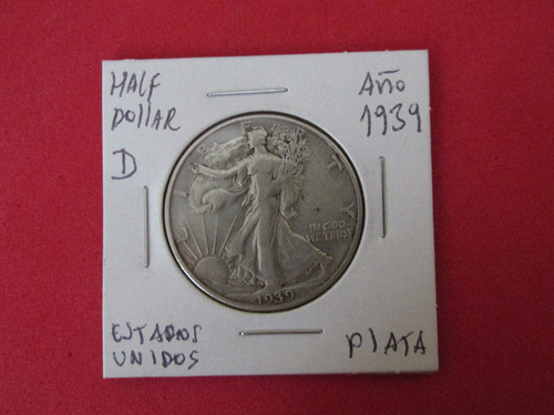 Moneda Estados Unidos De Plata Half Dollar  Año 1939