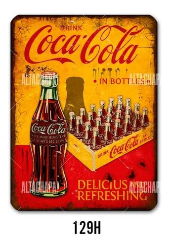 Cartel Chapa Rústica Coca Cola Varios Modelos 40x30