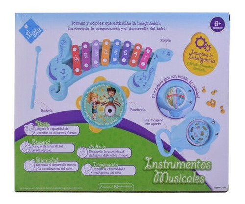 Imagen 6 de 9 de Juego Set De Instrumentos Musicales El Duende Azul 7442